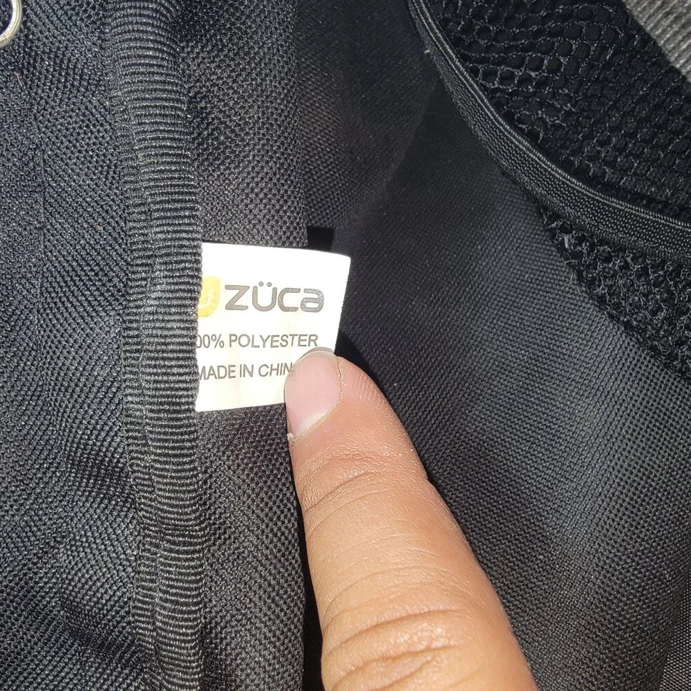 Zuca Black White Flame Design Insert Bag With Mesh Pockets Travel Carry On